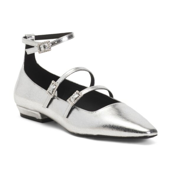 BCBGMaxAzria Shoes - BCBGMAXAZRIA Leather Taji Double Buckle Flats